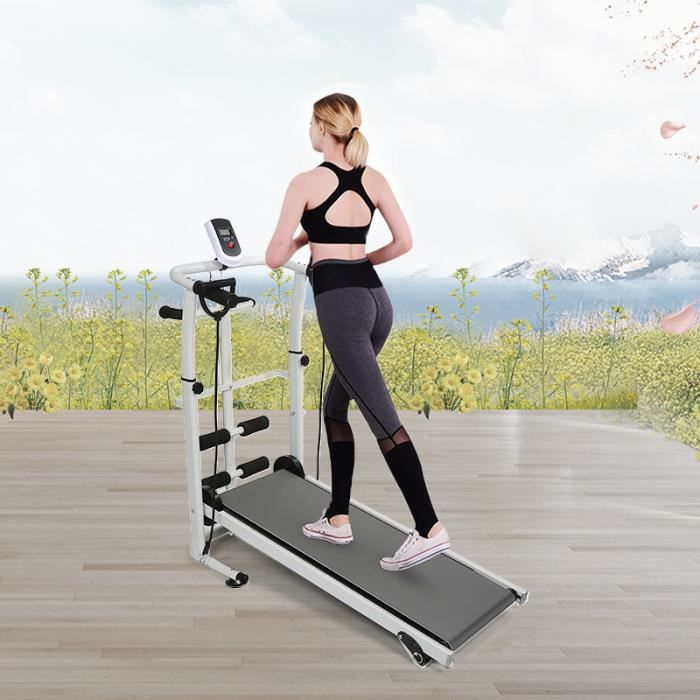 WSdwqaa® Tapis de Marche Mécanique Pliable - Gris - Pour Jogging et Fitness