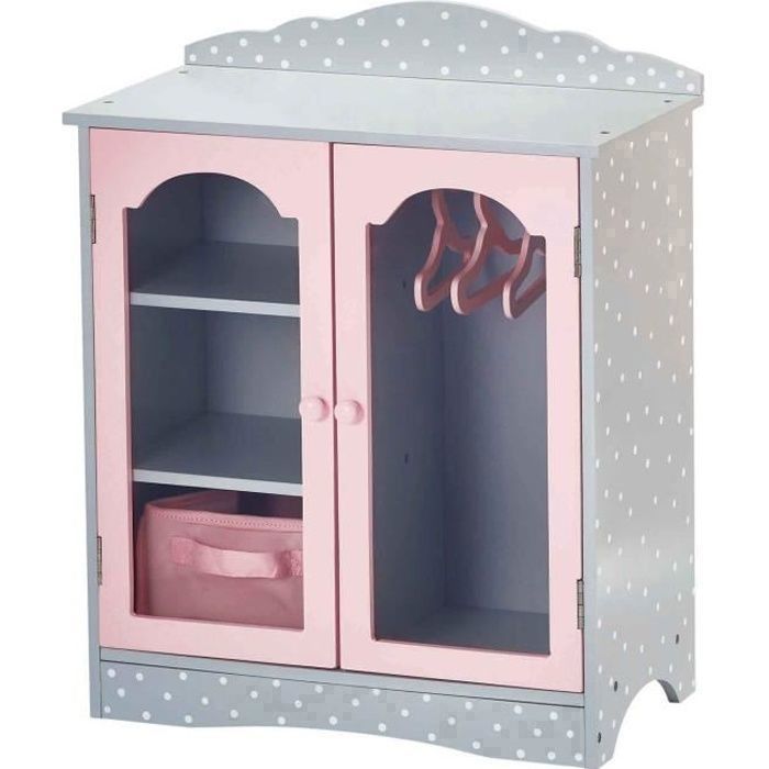 Armoire dressing avec placards de rangement pour poupée ou poupon jouet Olivias Little World TD