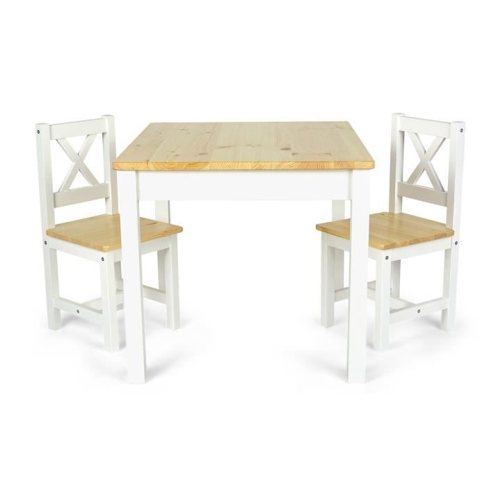Le table table en bois au style scandinave POLA (blanc/pin)