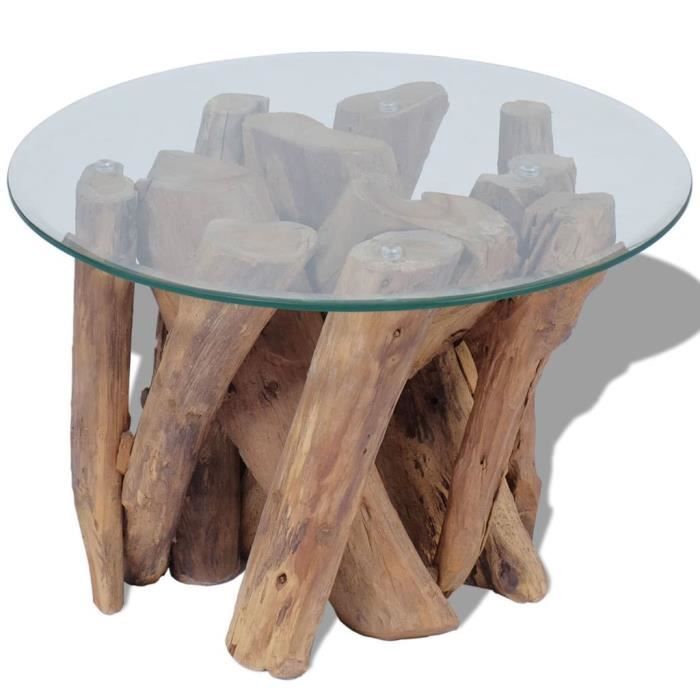 Wei Table basse Bois flottant de teck massif 60 cm# 1