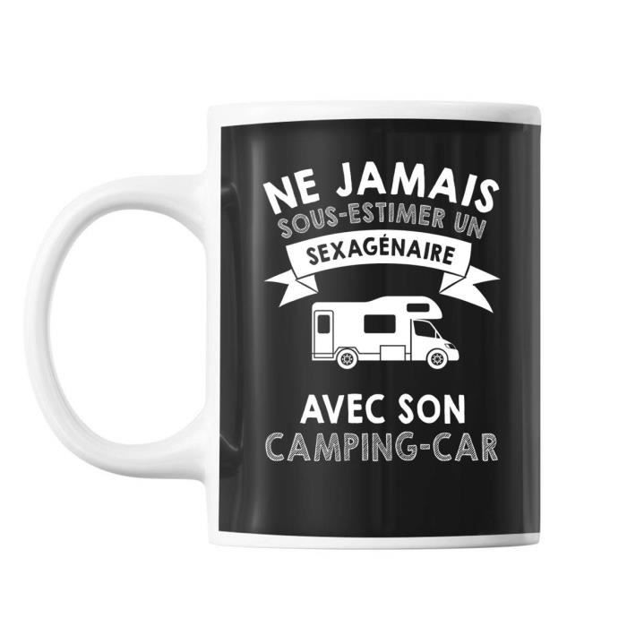 Mug Camping car Sexagénaire Homme 60 ans Tasse Cadeau Personnalisé