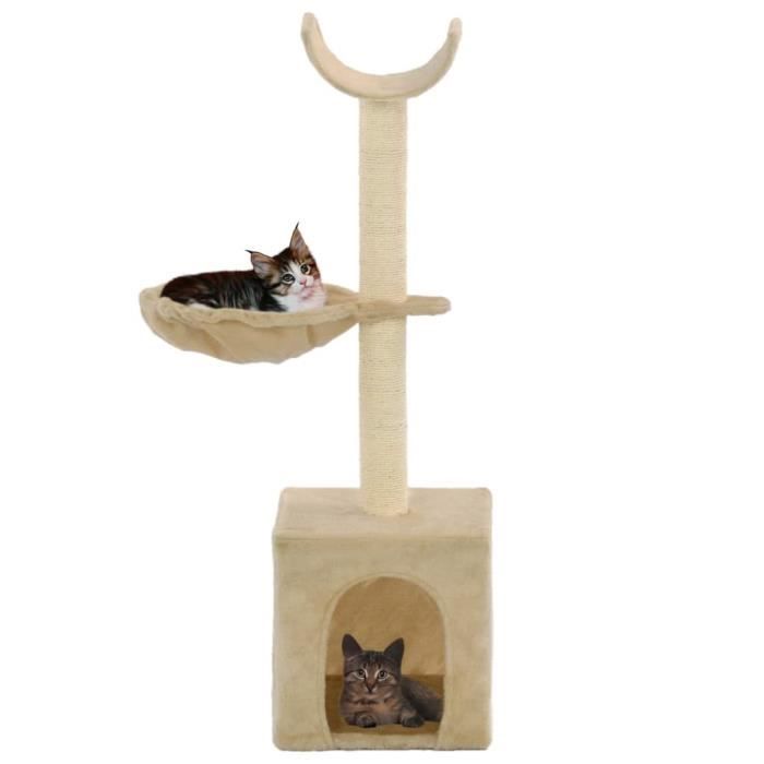 Arbre à chat - Meubles Maison pour Chat Tour à Chats d'Activités avec griffoirs en sisal 105 cm Beige