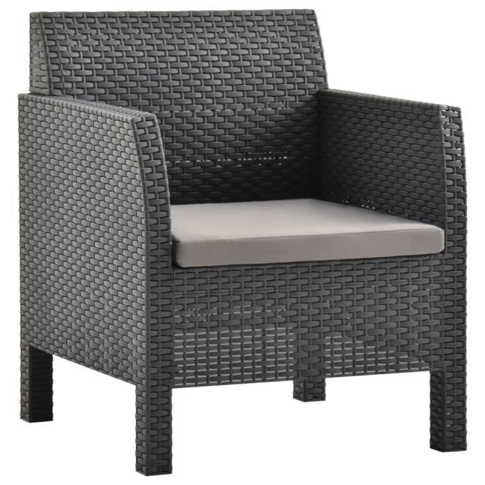 Star® Fauteuil de Jardin Chaise d'extérieur Professionnel - Chaise de bistro avec coussin PP Anthracite 7157 :-)