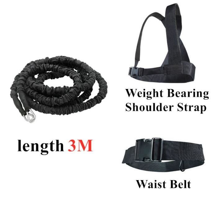 2-5 m résistance bande Bungee Fitness vitesse formateur pour agilité course entraînement Sprint - Modèle: 3m-Black - HSJSTLDA09562