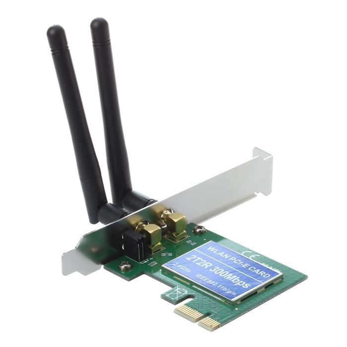 Carte Reseau Ethernet PCI-E Sans Fil Wifi 300M + Antenne