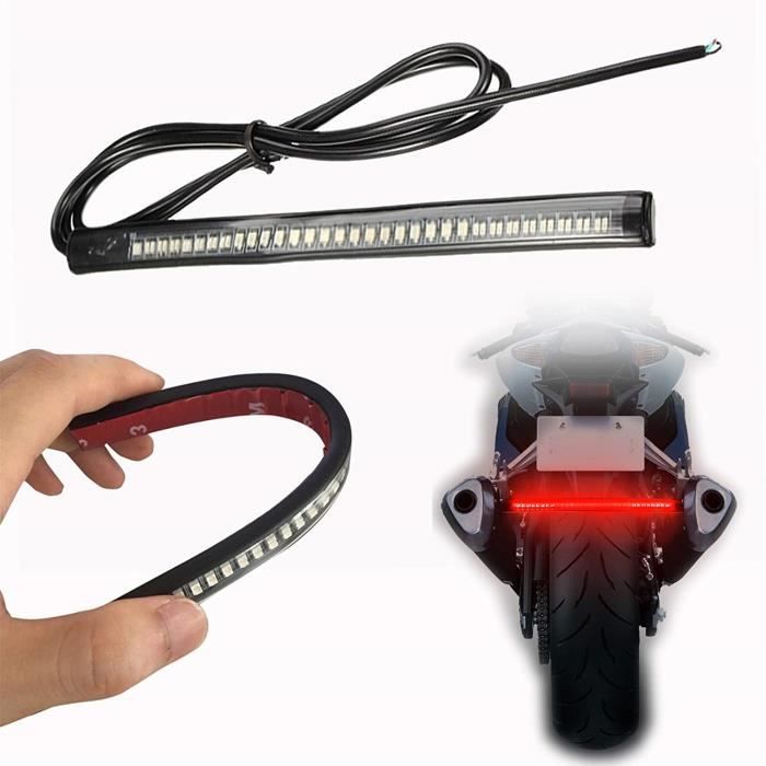 OFKPO Feux de Freinage à LED, Barre Lumineuse Universelle de Moto bande LED Flexible Lumière Freins Clignotant Arrière Lumière Pl