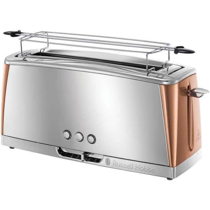 Toaster Grille-Pain, Spécial Baguette, Cuisson Rapide, Chauffe Viennoiserie - Cuivre 24310-56 Luna