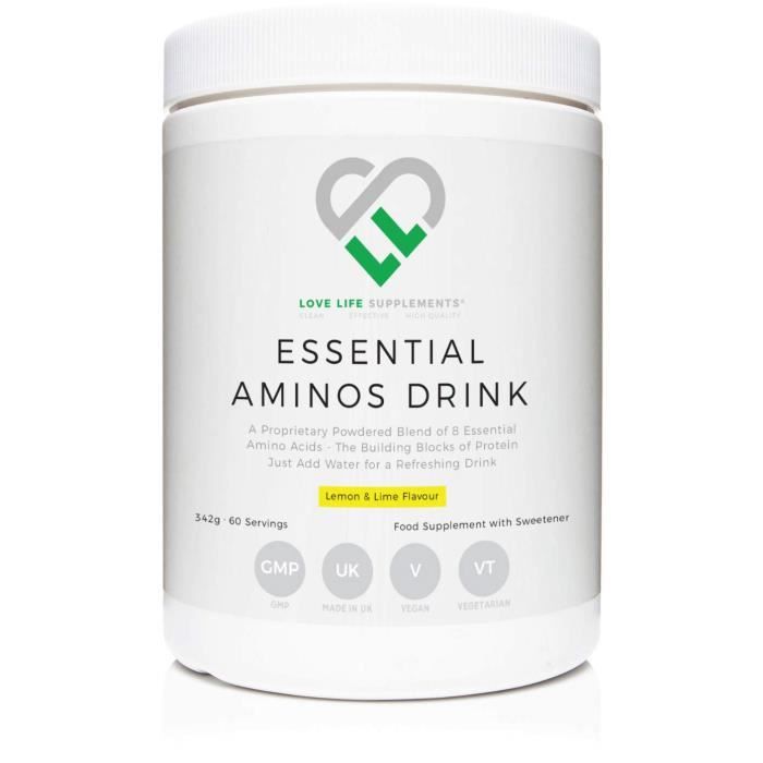 Essential Acide Amino Drink de LLS - Saveur citron & citron vert - 320g - 60 portions - Suppléments Love Life - «Pur, efficace, d