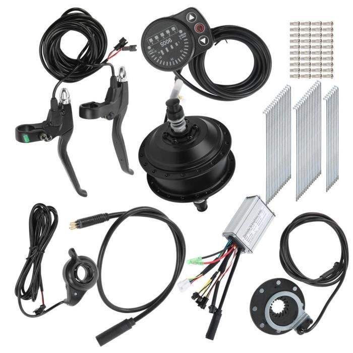 Qiilu Kit de moteur de moyeu 250W Kit de Conversion de Vélo Électrique Moteur de Moyeu 36V 250W avec Compteur KT-900S pour Roue de
