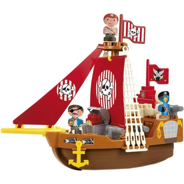Jeux de construction Jouets Ecoiffier -3023 - Bateau pirate Abrick – Jeu de construction pour enfants – Dès 18 mois – Fa 52595