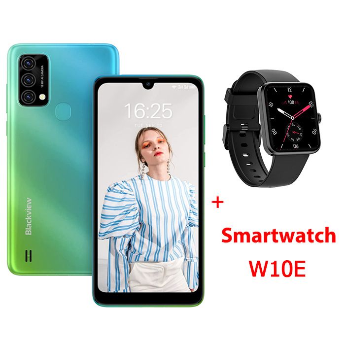 Smartphone Blackview A60 Pro 3Go+16Go Helio A22 6.1pouces Waterdrop Écran Android 9.0 4080mAh Batterie Quad-Core Débloqué 4G - Noir