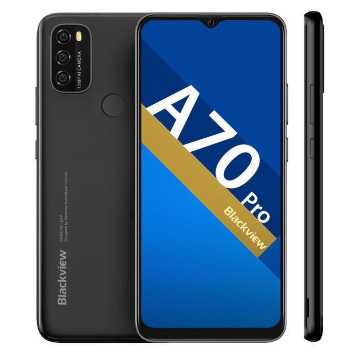 Blackview A70 Pro Smartphone pas cher 6.52'' Écran 4Go + 32Go Android 11 Téléphone Portable Débloqué 4G Double SIM GPS - Noir