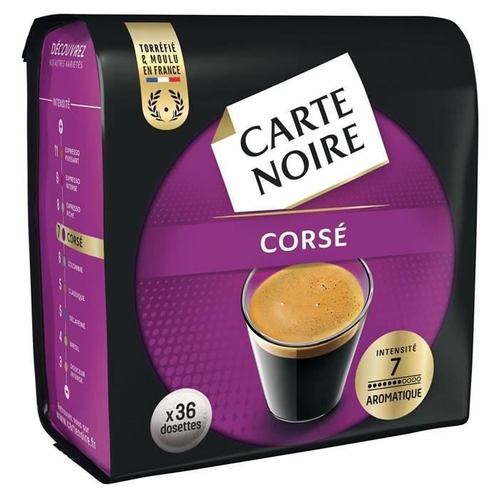 LOT DE 2 - CARTE NOIRE : Dosettes corsé - 36 dosettes Cafés Compatible Senseo