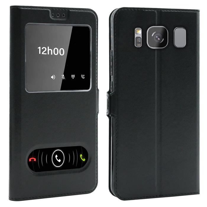 Coque Samsung Galaxy S8 Plus, Double Fenêtre - Noir