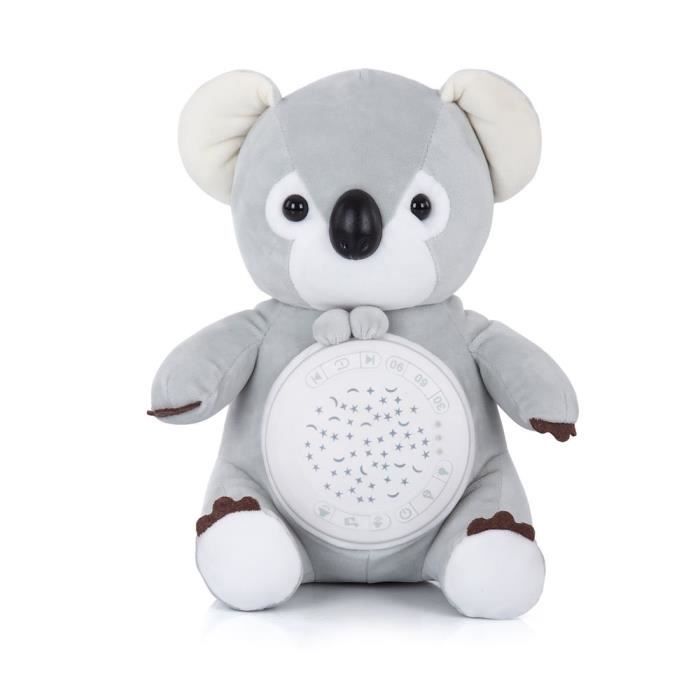 Chipolino peluche musicale koala, 12 mélodies différentes, projecteur, minuterie [Gris]