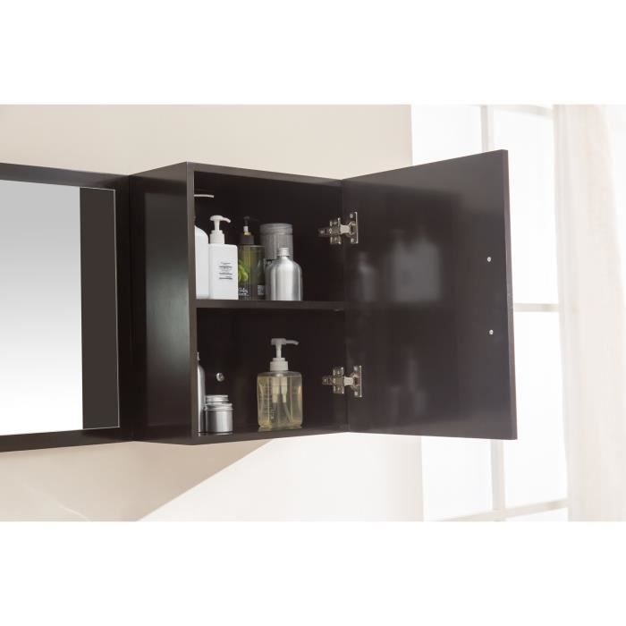 HERA WENGE: ENSEMBLE SALLE DE BAIN MEUBLES + 2 VASQUES +1 MIROIR