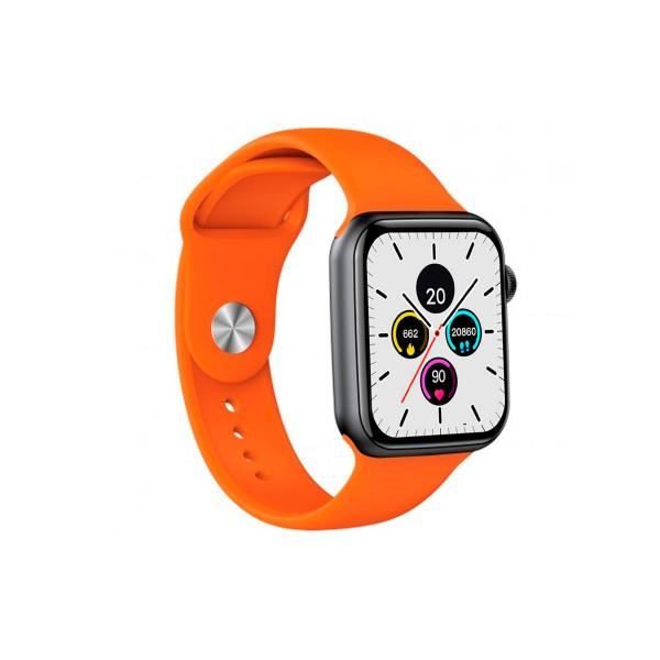 DCU Montre connectée colorée avec deux bracelets noir et orange avec écran haute définition en verre incurvé 2.5D (1,69\