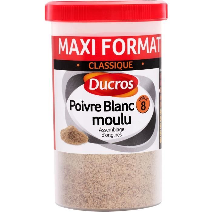 DUCROS Poivre blanc moulu nº 8 classique - Boite ménagère - 90 g
