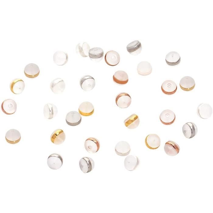 60pcs Fermoirs de boucle d'oreille en silicone doux Bouchon de Boucle d'oreille de rechange Sécurité Boucles d'oreilles arrière