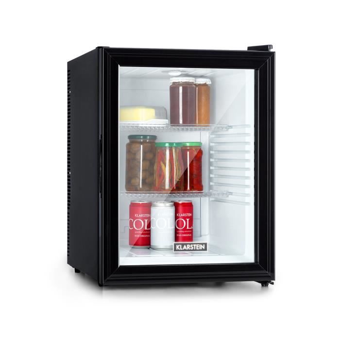 Klarstein Brooklyn 42 mini réfrigérateur 42 L - porte verre - deisgn noir avec intérieur blanc
