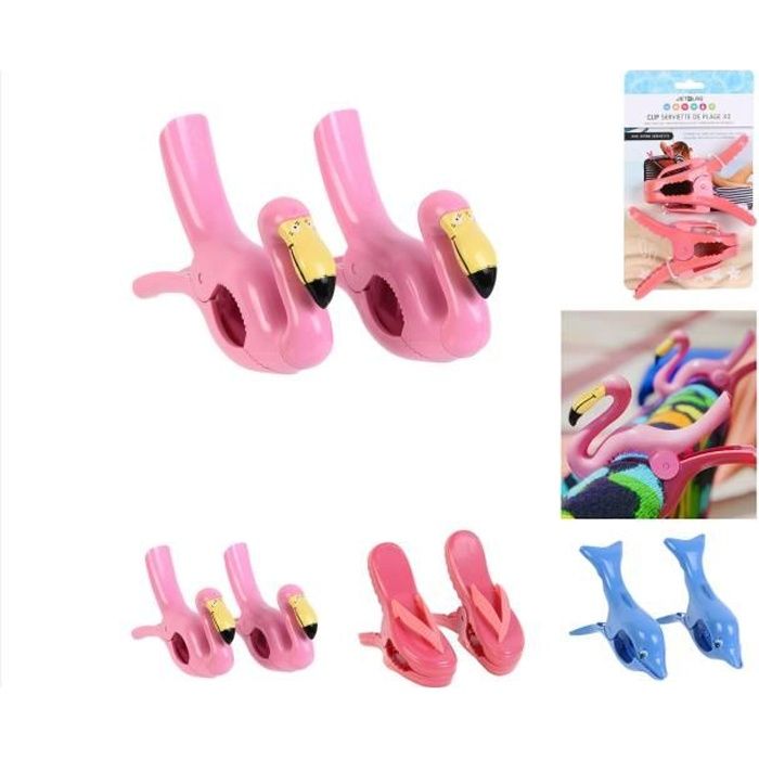 Pinces à serviette de plage - modèle:Flamand rose