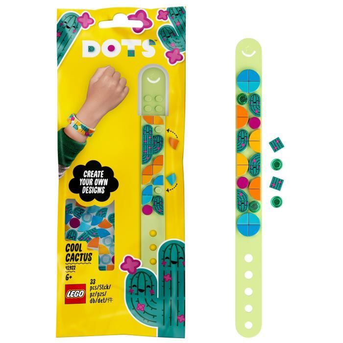 LEGO® 41922 DOTS Le bracelet Cactus – Loisirs Créatifs, Tuiles, Perles, Bijoux pour Enfants