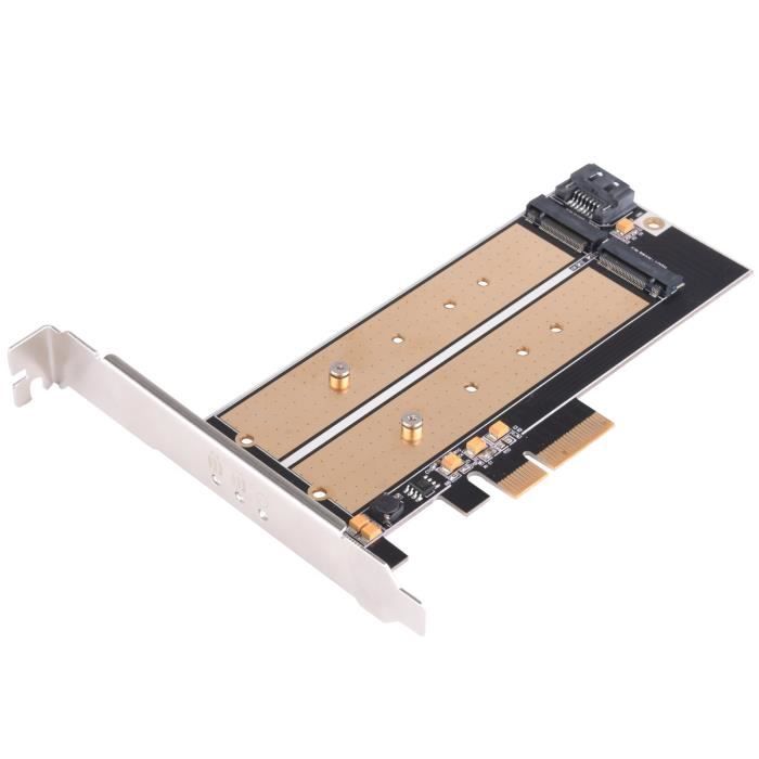 SilverStone SST-ECM22 - SuperSpeed Carte PCI-E Express x4 vers M.2 (NGFF) et SATA vers M.2, Refroidissement supérieur, Prend en c...