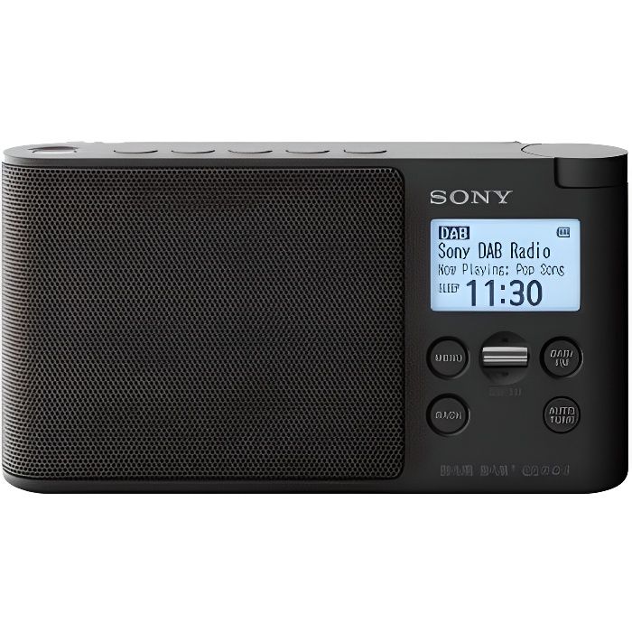 SONY - XDRS41 - Radio portable DAB/DAB+ - Préréglages directs - Réveil et mise en veille programmable - Noir