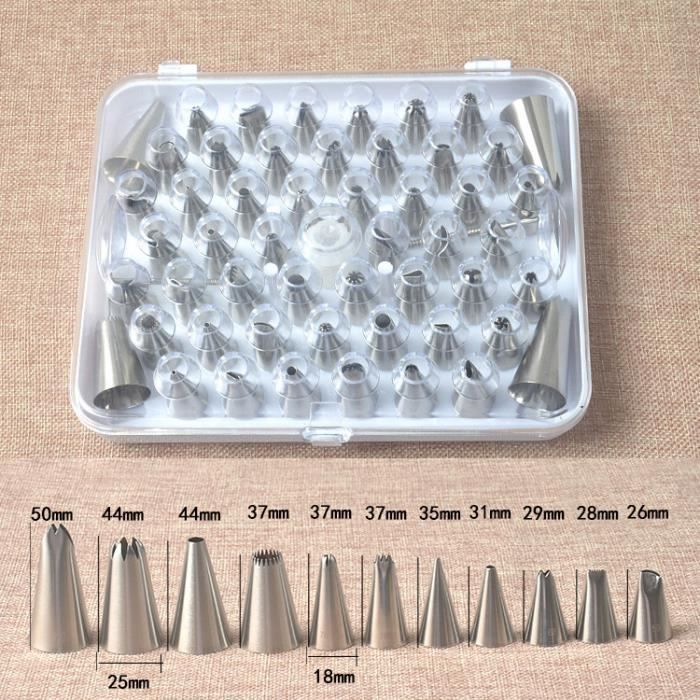 52 Pièces Moule de Pâtisserie Outil de Gâteau douilles Moule À Gâteau Kits de bricolage Ustensiles de Cuisine en acier inoxydable