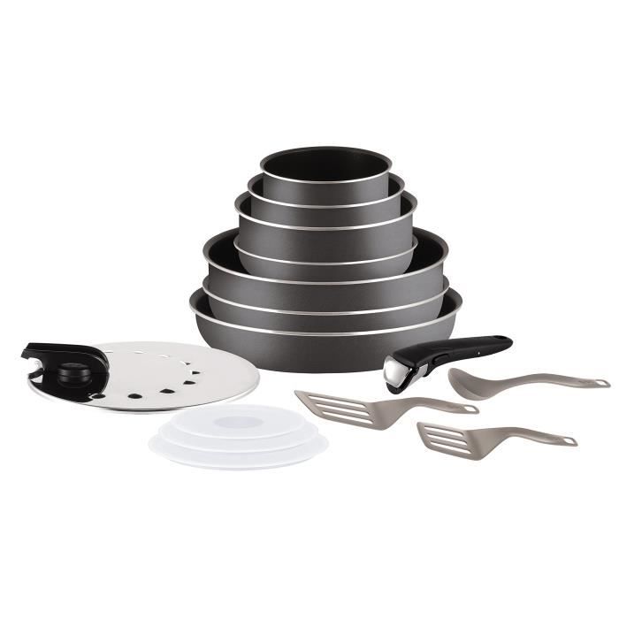 Ingenio Minut Set De 15 Pièces Gris Anthracite Tous Feux Sauf Induction