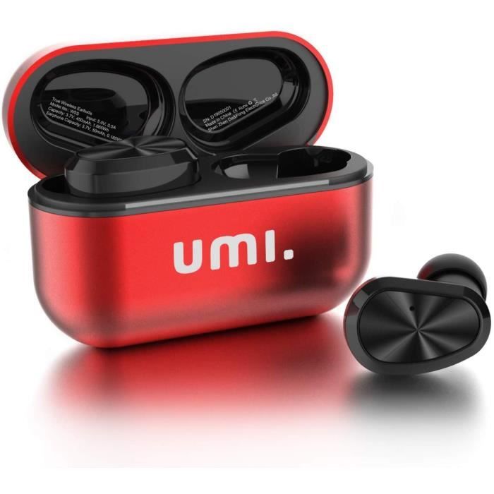 Ecouteurs Intra-auriculaires Sans Fil W5s Bluetooth 5.0 TWS (True Wireless) Pour IPhone, Samsung, Huawei Avec Boîtier rouge