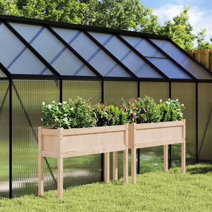 VidaXL Jardinières avec Pieds Bois - vue 2