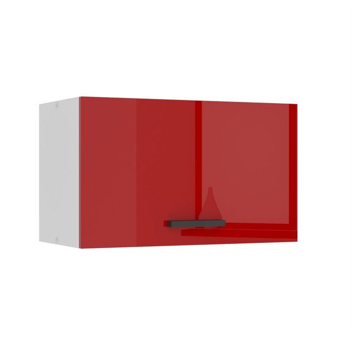 belini meuble haut cuisine sgp60, rangements, 1 porte, t: 29,6x60x36 cm, armoire murale avec poignée en métal, rouge très brillant