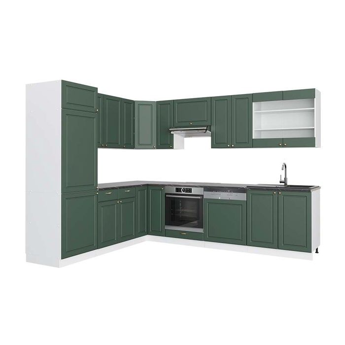 Cuisine équipée D'angle Vicco Fame-Line Style Rustique Blanc 190 Cm - Neuve
