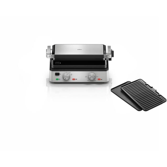 Gril contact Braun 2000 watts en acier inoxydable