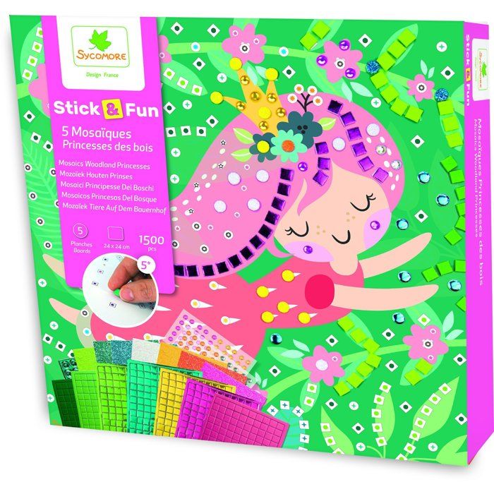 Mosaïques SYCOMORE StickN Fun Princesses des bois Dès