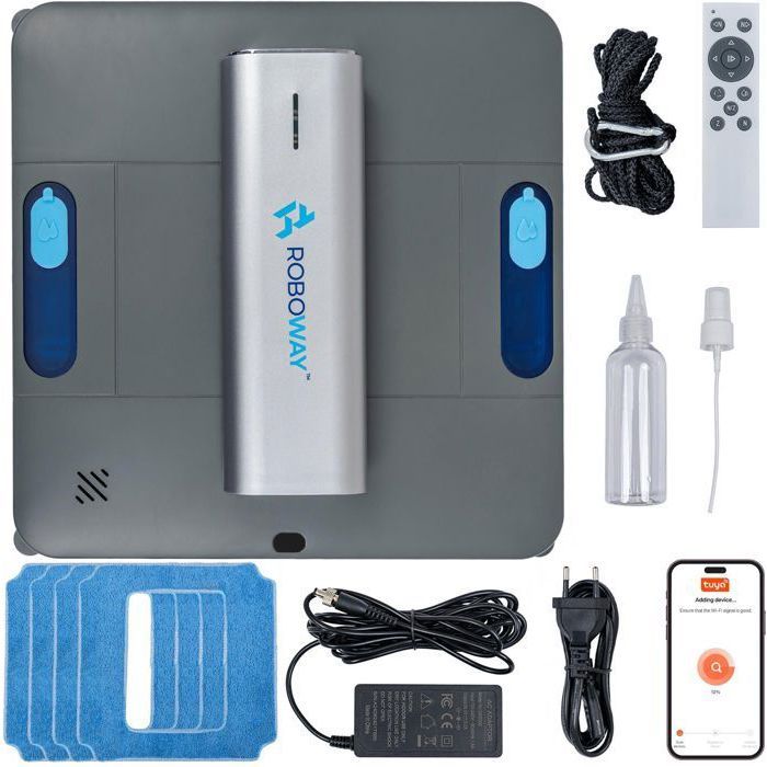 Robot Laveur de Vitres ROBOWAY RW-5 PRO 4000pA WIFI 4 Modes Automatique Télécommandé - Roboway