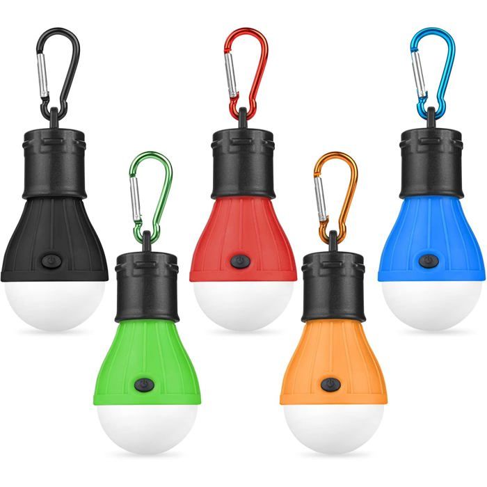 Lampes de camping 5 lampes de tente à LED ampoule de camping 60 lumens lanterne de tente avec crochet à clip