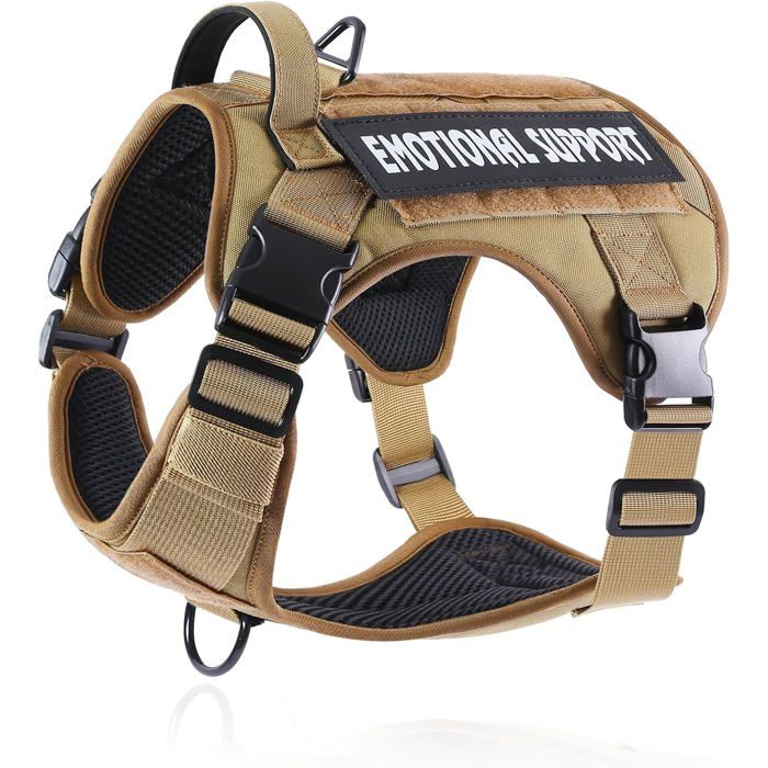 Comparer les prix de Harnais Chien Anti TractionHarnais Tactique Chien Respirant Réglable avec Poignée Contrôl e 4 Anneaux MétalHarnais pour Petit