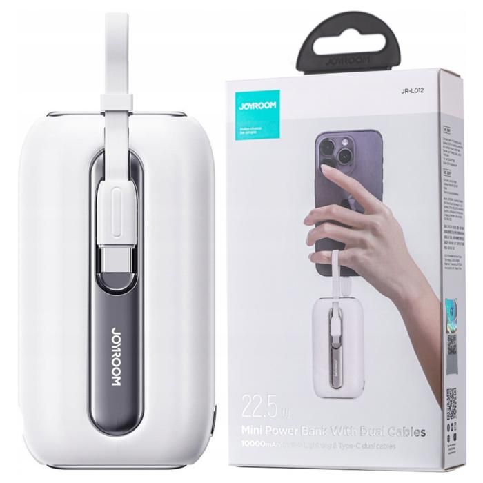 Mini Batterie Externe Joyroom 10 000 Mah Pour Iphones Samsung Avec Câble Intégré