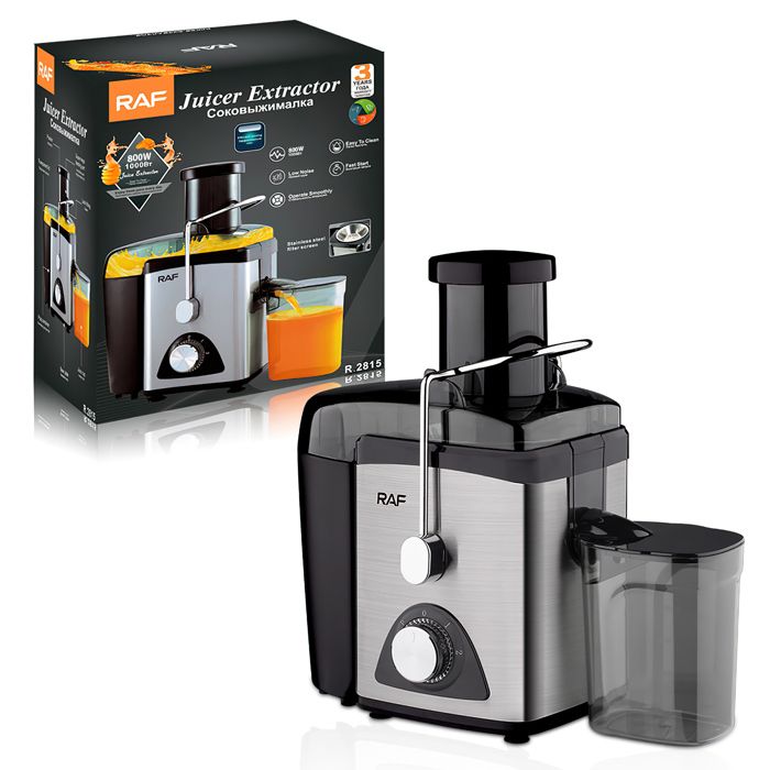 Extracteur de jus 800 W - Deux vitesses pour fruits et légumes - Grande capacité - Avec séparateur de mousse - Uverbon