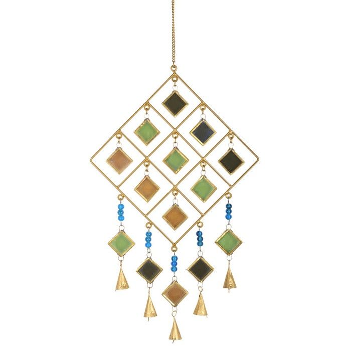Signes Grimalt - ORIGEN Home Decor Mobile Suspendu Losanges Beige 60x29x2cm - Design Unique et Polyvalent