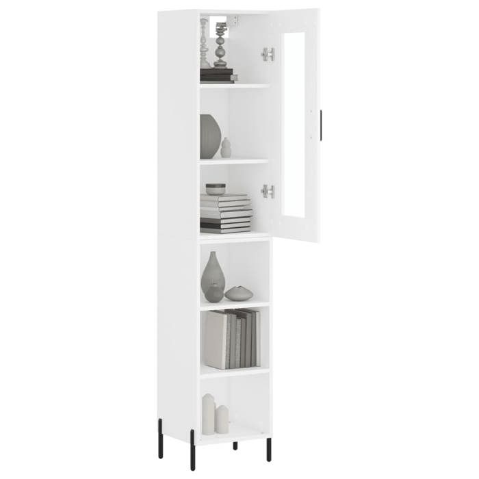 BEL-ACHAT* Buffe haut - Capacité généreuse - Cabinet Vaisselier Blanc 345x34x180 cm - Bois dingénierie Prom69753578