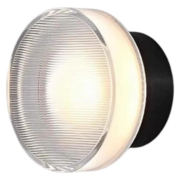 Diday Applique Murale Intérieur Moderne Lampe Murale en Aggreko Abat-jour Design Rond LED Eclairage de Murale Noir Lumière Chaude