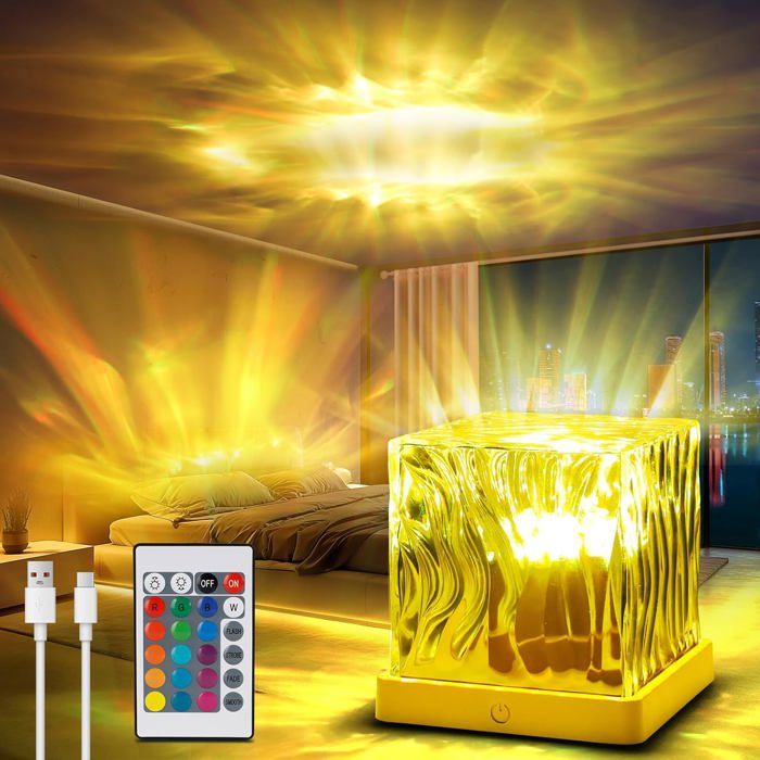 Lampe aurore boréale LED cube 3D USB 16 couleurs télécommande éclairage ambiance salon/chambre