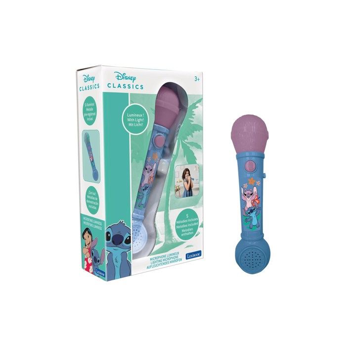 Microphone jouet musical - LEXIBOOK - Disney Stitch lumineux - Sillumine - 5 mélodies - Effet applaudissements