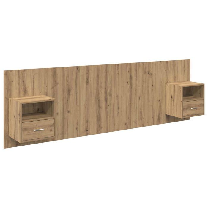 Tête de lit avec armoires - vidaXL - Chêne artisanal - Bois dingénierie - 257x325x80 cm - Rangements spacieux