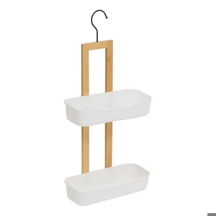 Etagère de douche Natureo 2 niveaux bois et blanc Etagère de douche Natureo 2 niveaux bois et blanc