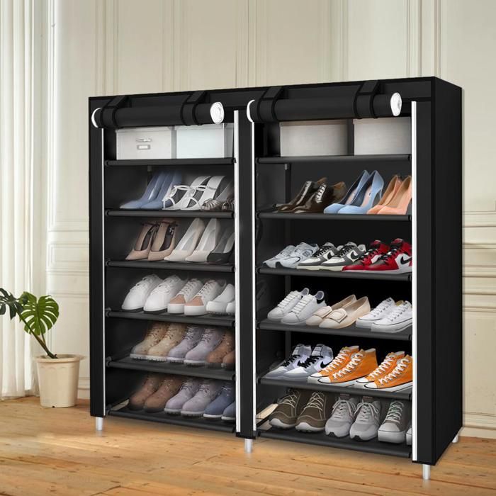 Armoire De Rangement Polyvalente - YQINGMAOY - Assemblage En Une Seule Étape - 120*30*110 cm - noir pur