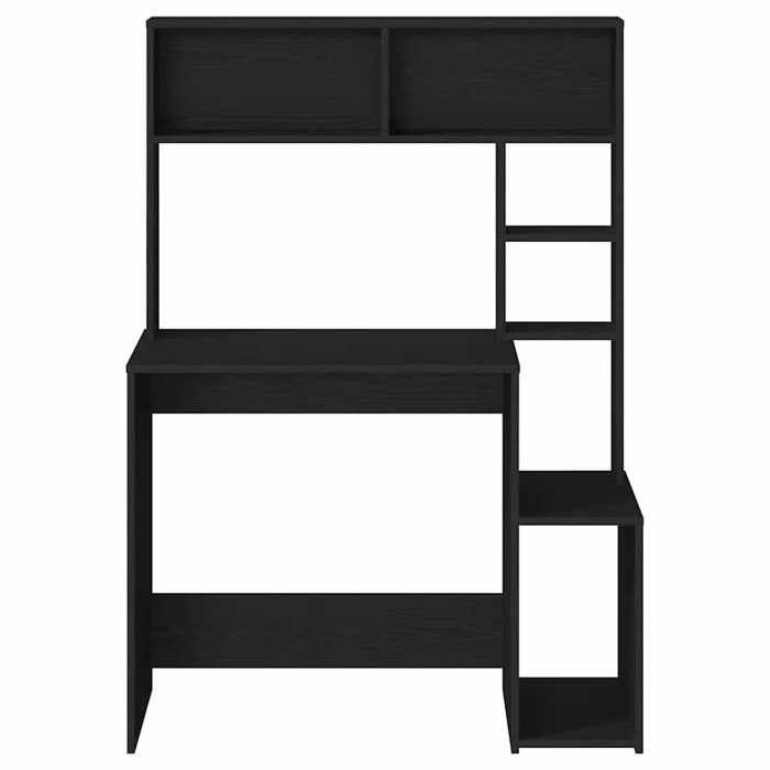 En PromotionBureau à domicile - CLARENCE® - avec étagères noir 100x45x140 cm bois dingénierie - Table de travail(1 pc) 5510905 En PromotionBureau à domicile - CLARENCE® - avec étagères noir 100x45x140 cm bois dingénierie - Table de travail(1 pc) 5510905